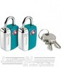 Go Travel 339 TSA Mini padlocks with key Twin pack  Assorted colours - 3