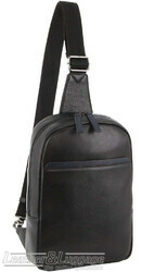Pierre Cardin leather sling backpack PC3825 BLACK / Navy
